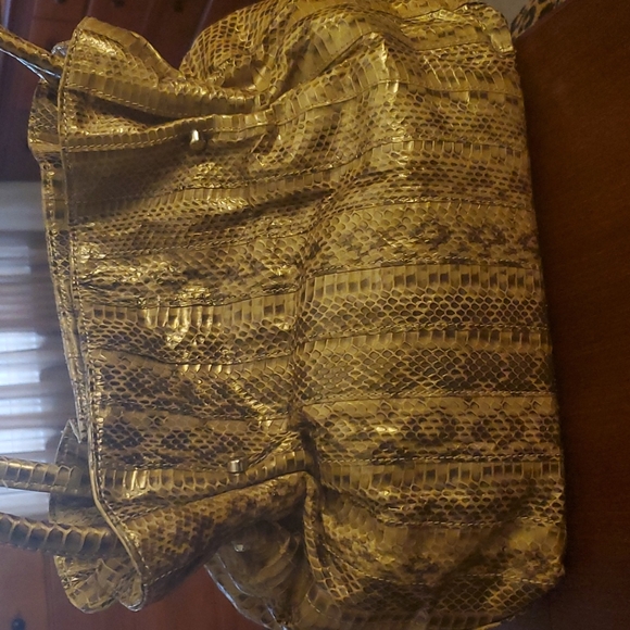 PURE Snakeskin Print Leather Bag - Picture 1 of 8